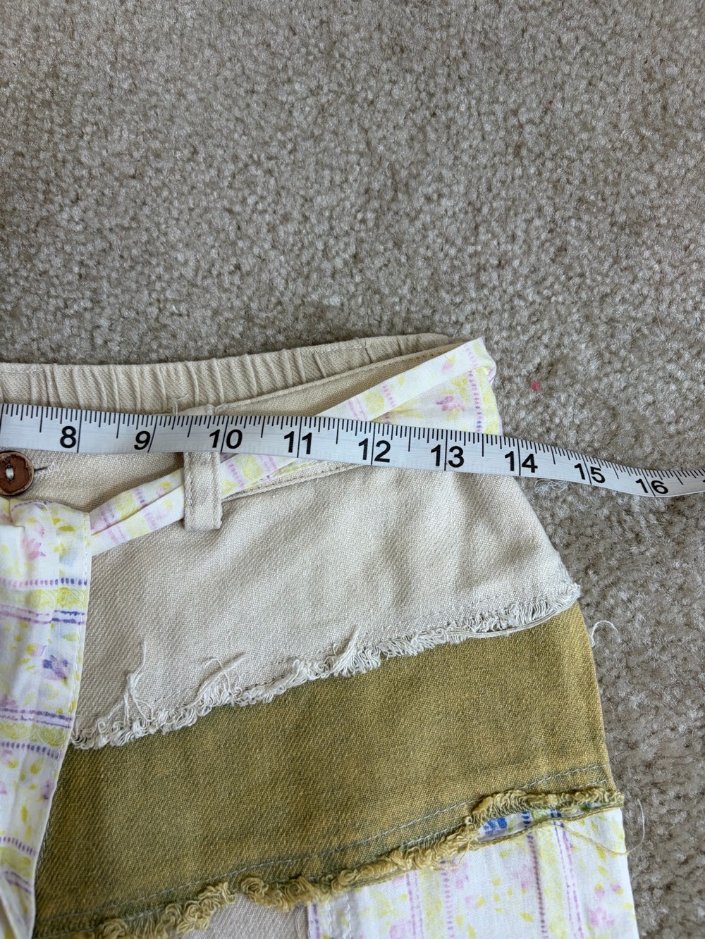 SOLD. New Oli & Hali Cape Pants Olive Patchwork Wide Leg Boho Pants Small NWT - Picture 7 of 8